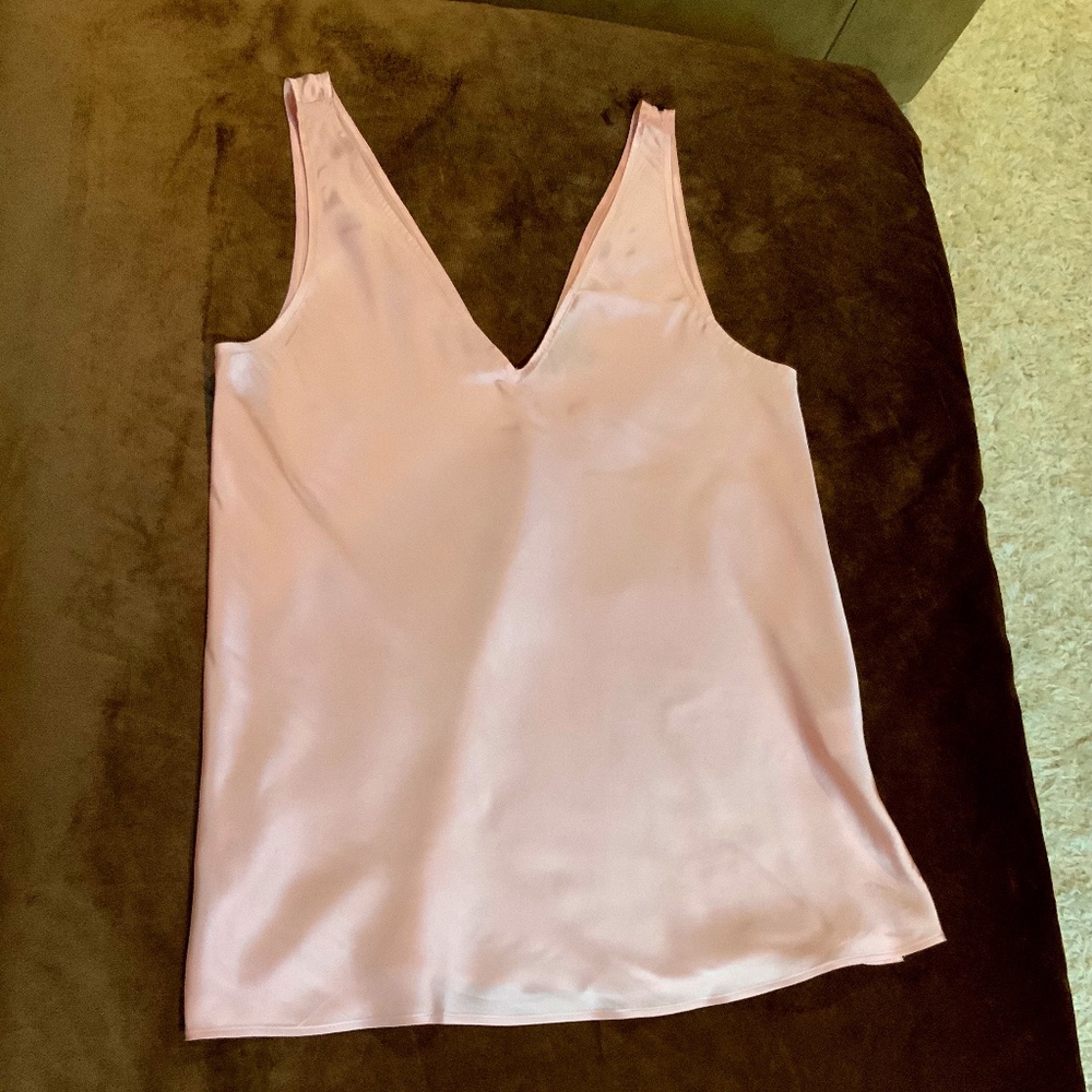 JCrew Pink 8T 100% Silk V Neck Camisole Luxury Quality Feminine Scandi Girl
